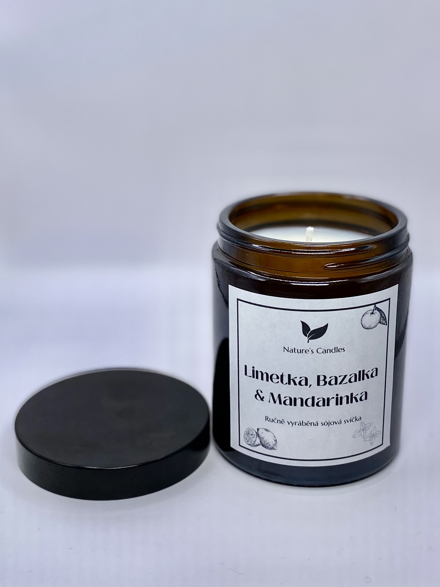 Sójová svíčka - Limetka, Bazalka & Mandarinka