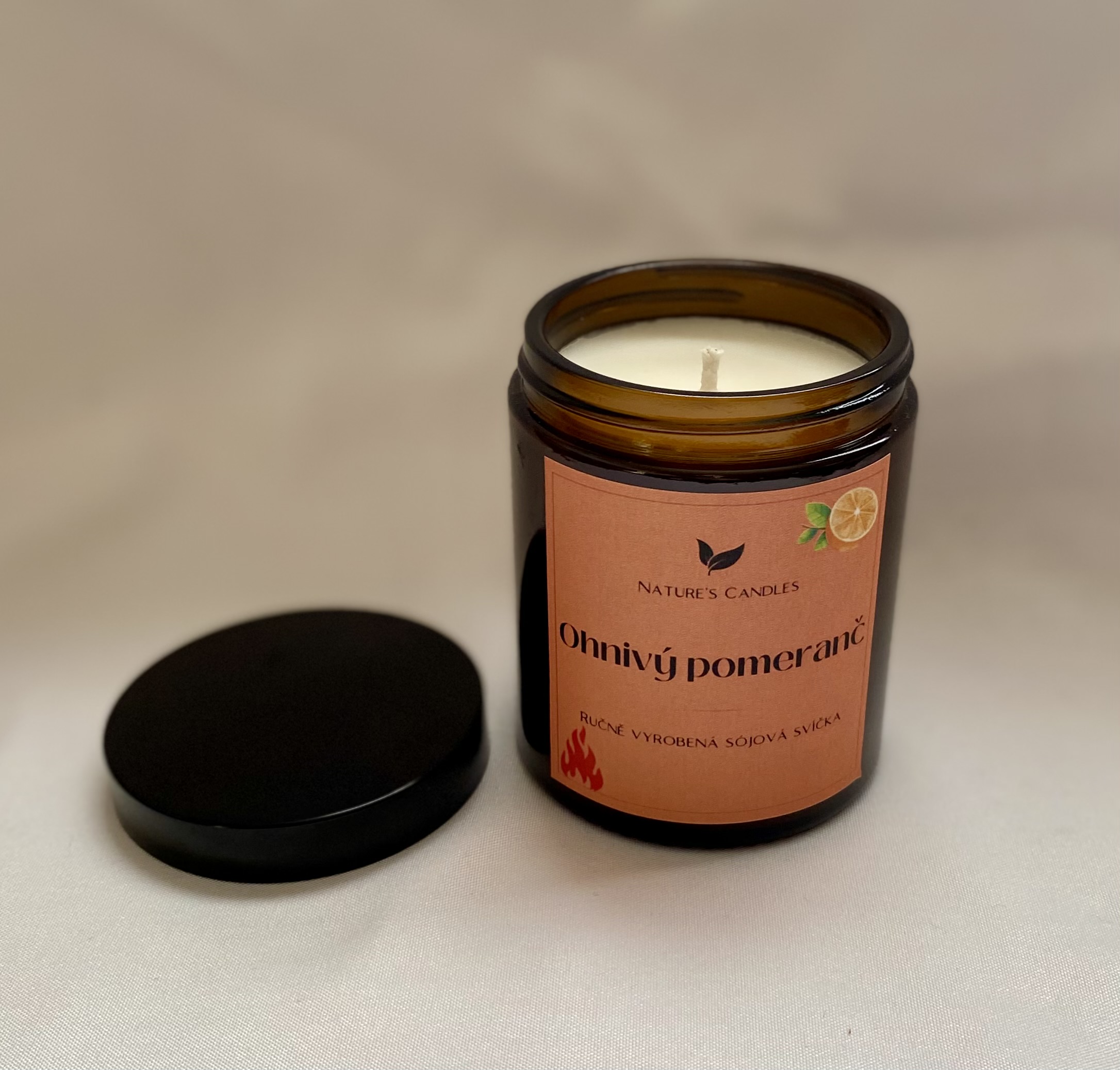 Sójová svíčka - Ohnivý pomeranč