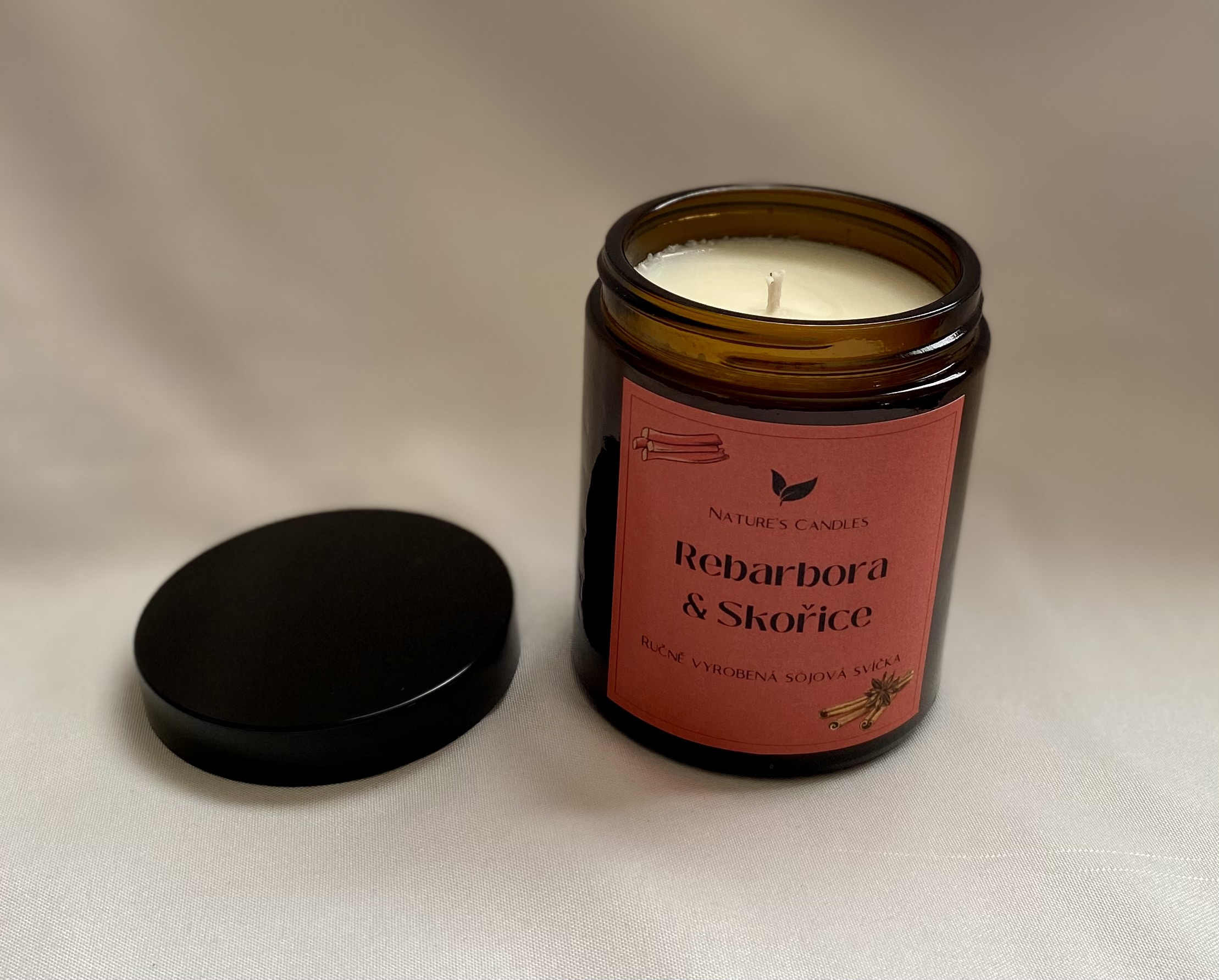 Sójová svíčka - Rebarbora & Skořice