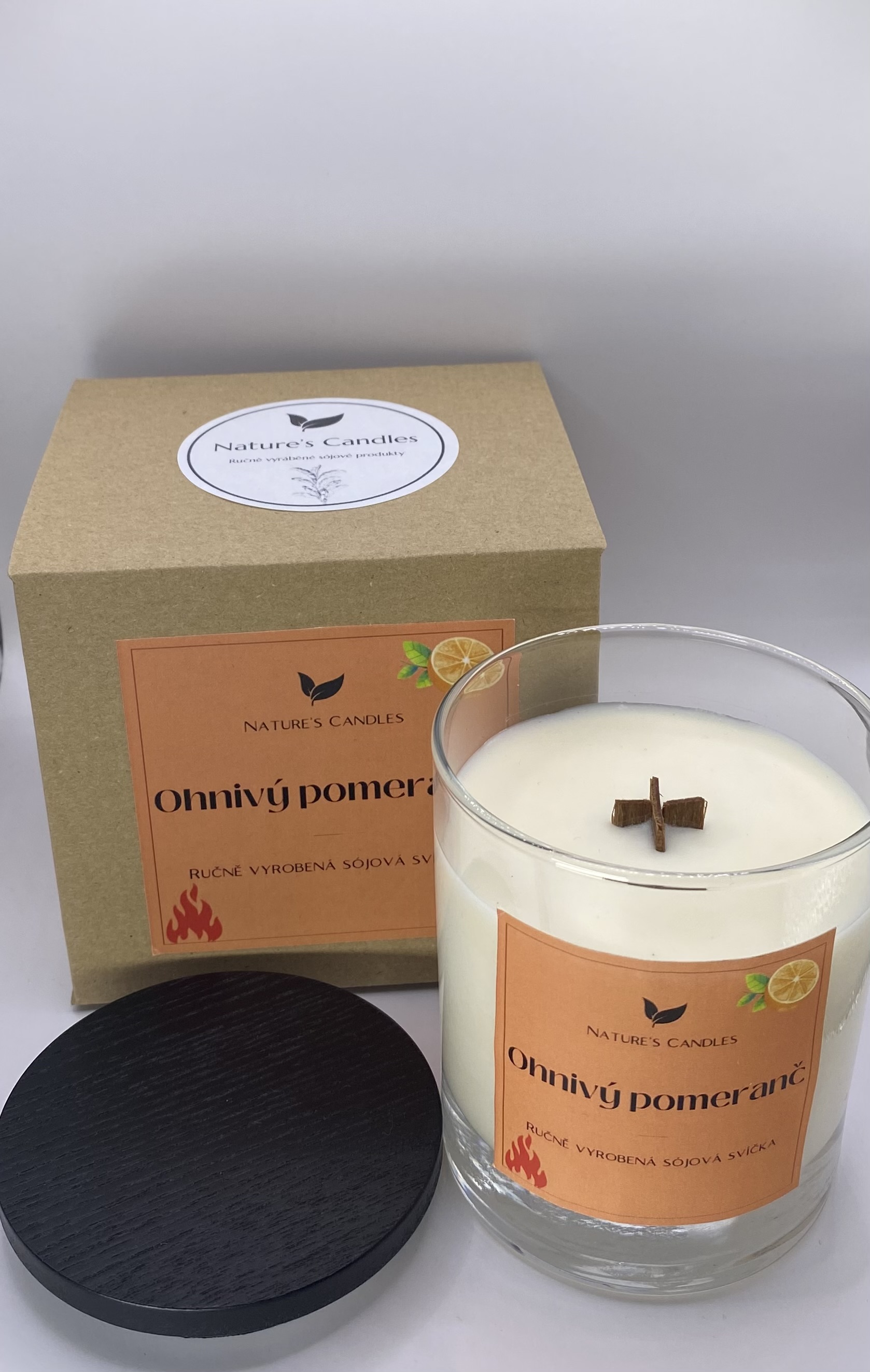 Sójová svíčka - Ohnivý pomeranč