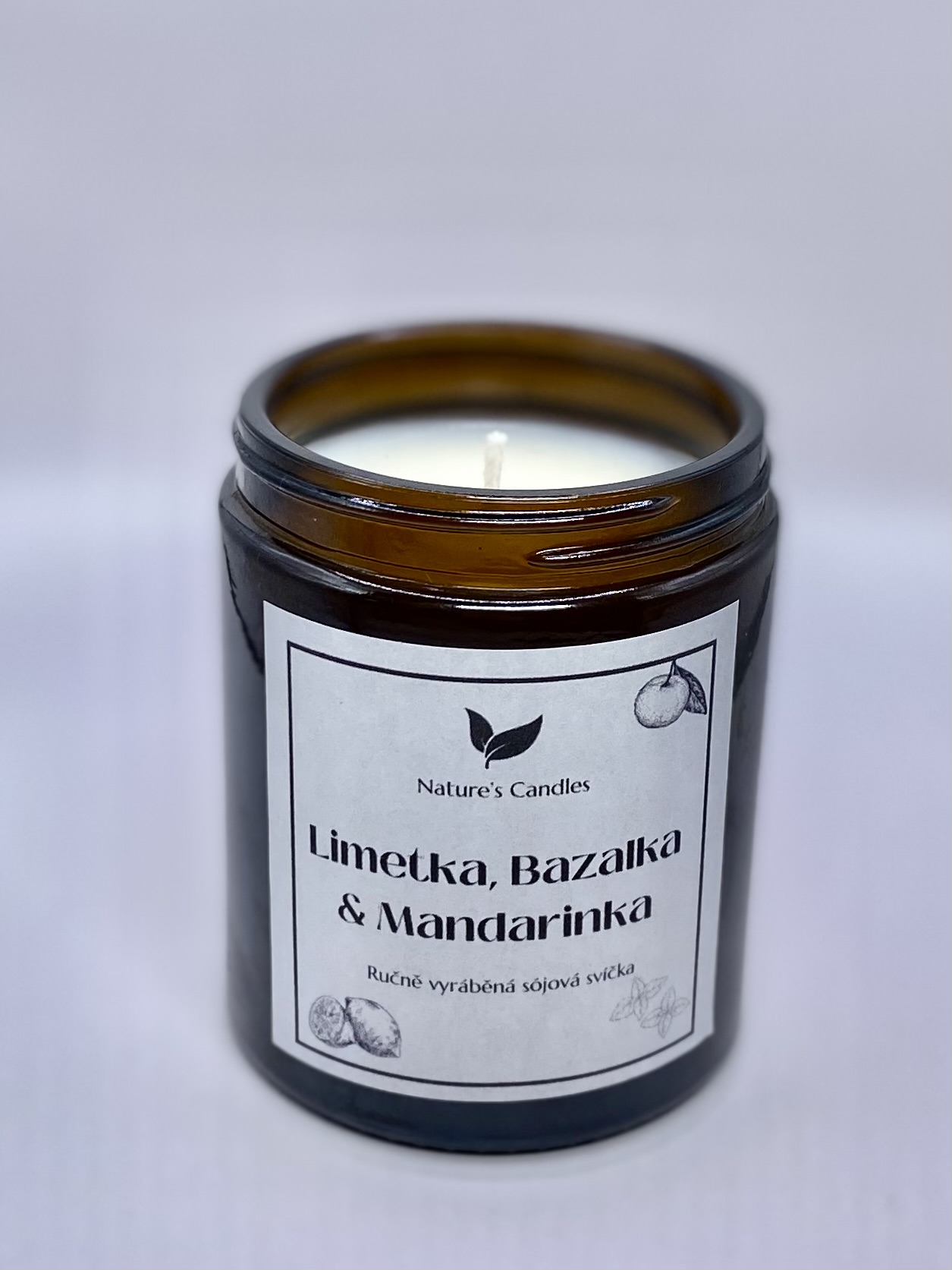 Sójová svíčka - Limetka, Bazalka & Mandarinka