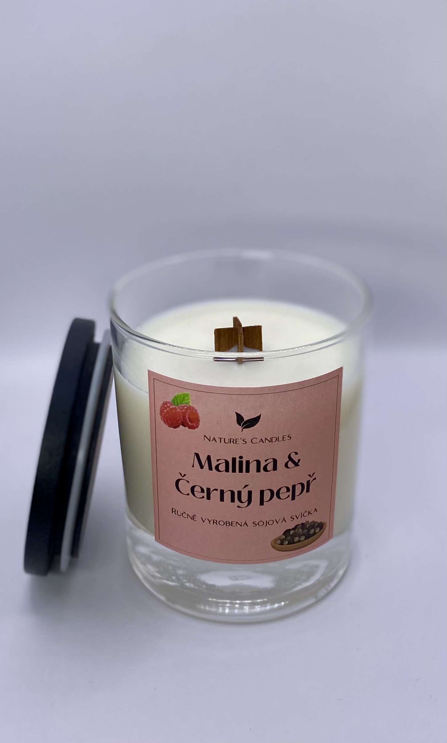 Sójová svíčka - Malina & Černý pepř