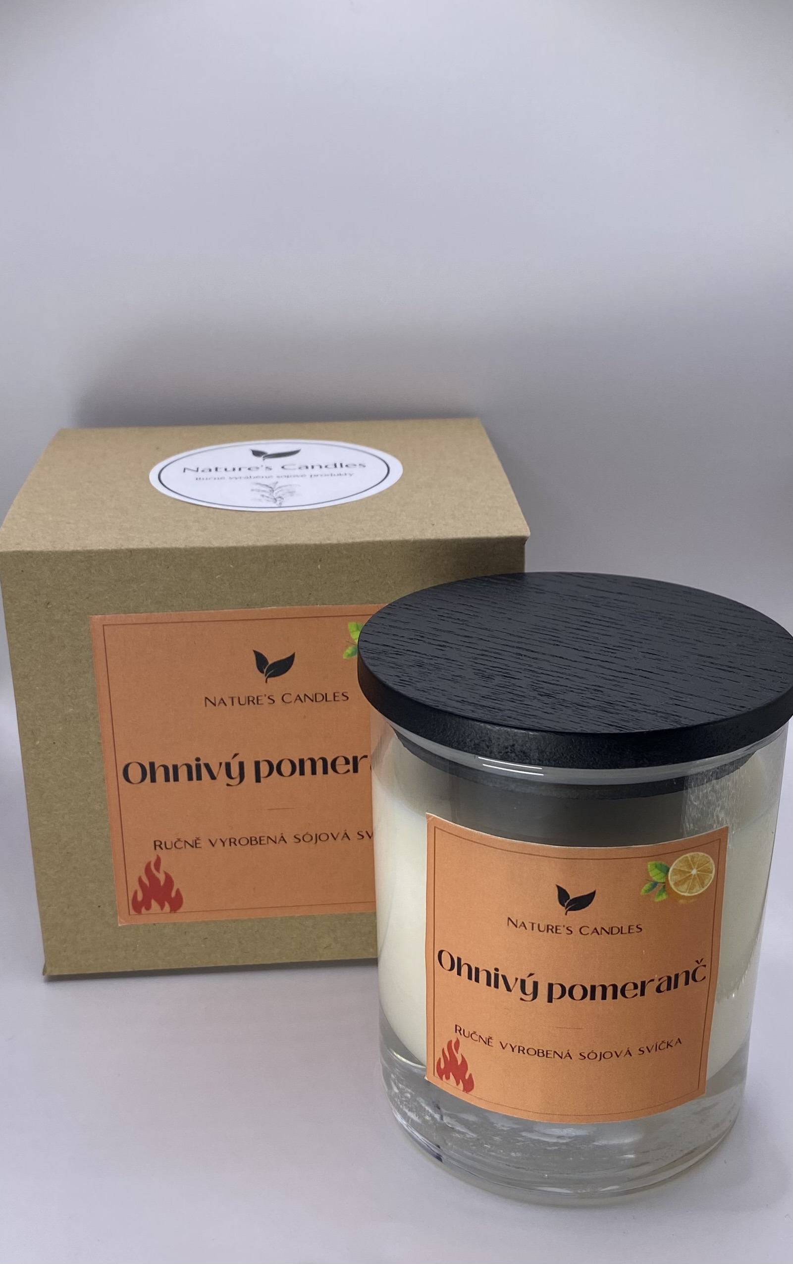 Sójová svíčka - Ohnivý pomeranč