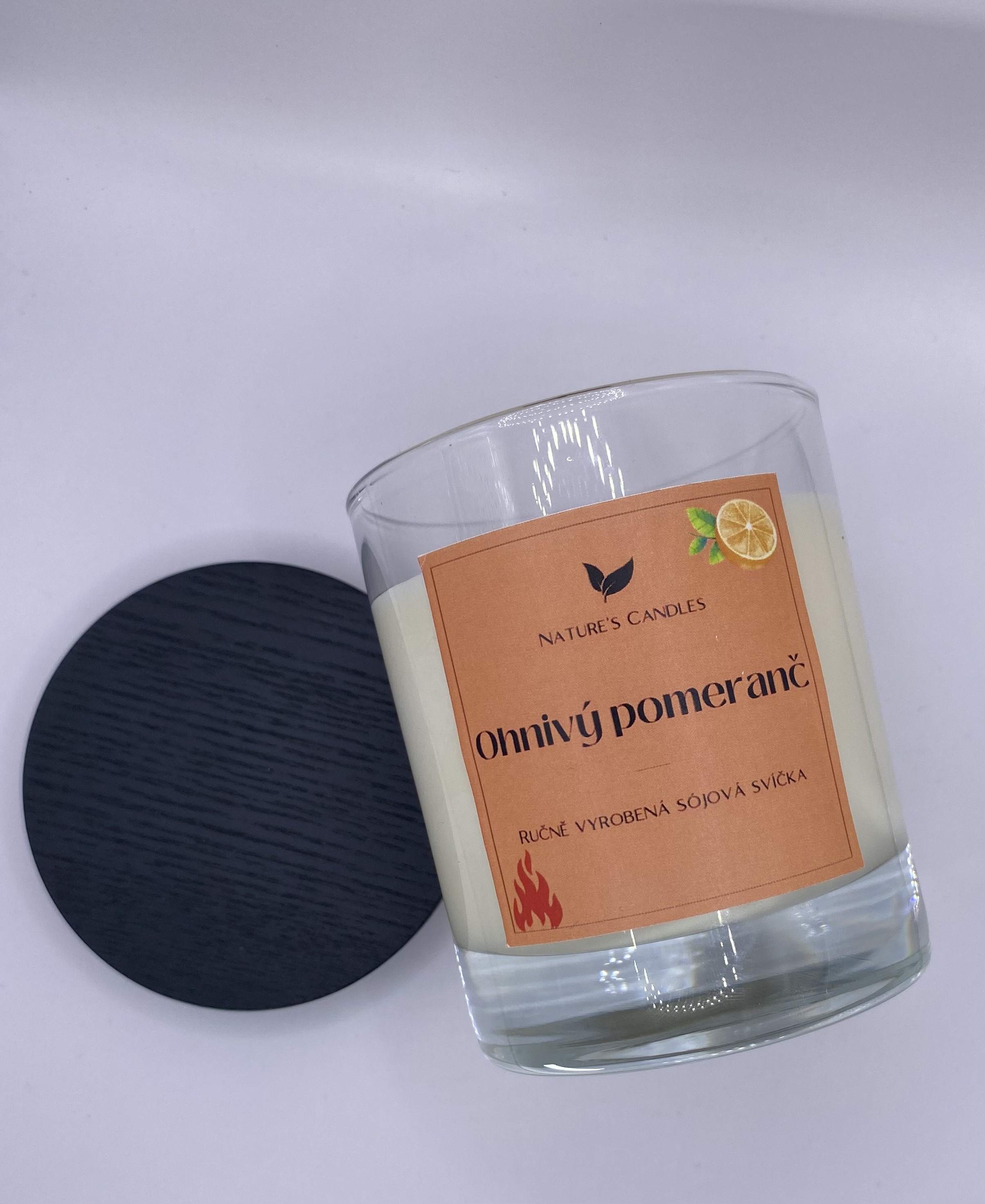Sójová svíčka - Ohnivý pomeranč