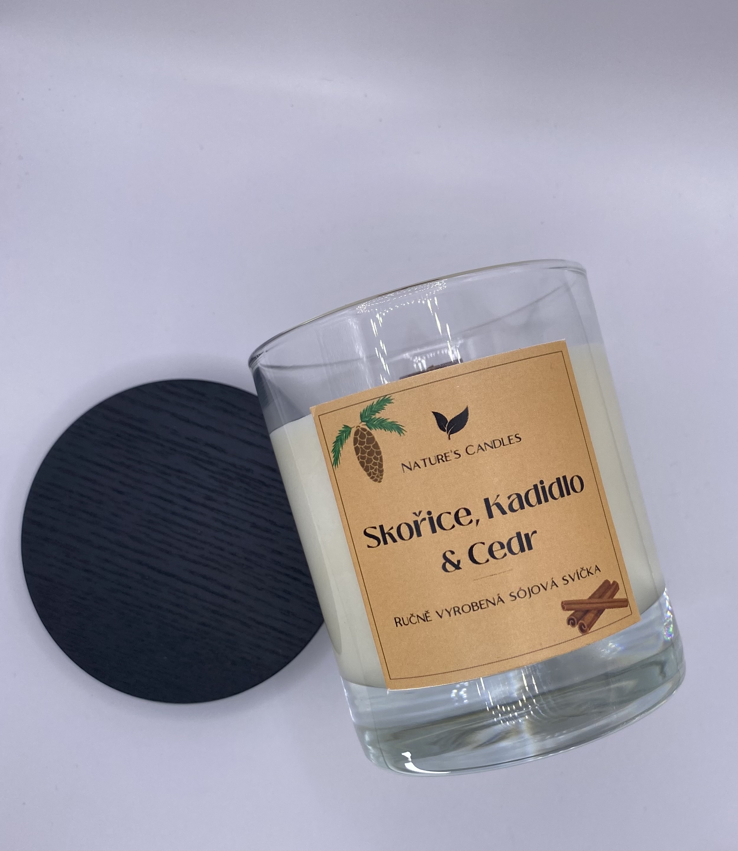 Sójová svíčka - Skořice, Kadidlo a Cedr
