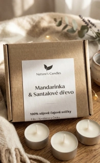Čajové svíčky - Mandarinka & Santalové dřevo