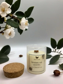 Sójová svíčka s korkem - Himalájský cedr & Jasmín