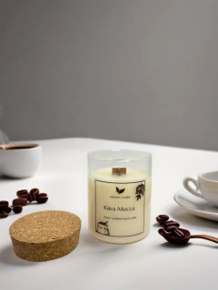 Sójová svíčka s korkem - Káva Mocca